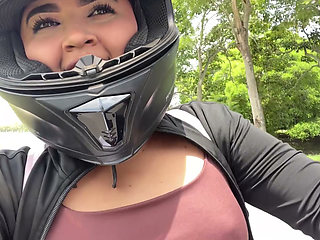Stepsister made her want to suck cock on a public road while we were going on a trip
