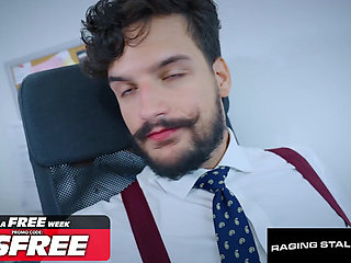 RAGING STALLION - Hunk Ruslan Angelo Bent Over the Desk by Samuel Hodecker's Huge Cock