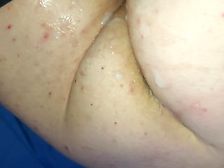 Fucking bbw girl and cum in her pussy and over ass