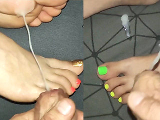 Two Secret Cumshots on Gorgeous Legs. There's a Slowdown and the Best Shots at the and.