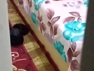 Her StepBrother Spies on Her While She Is Expressing Milk Alone Because of the Large Amount of Food