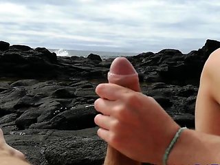 Public Beach Hardcore POV with Teen Amateur