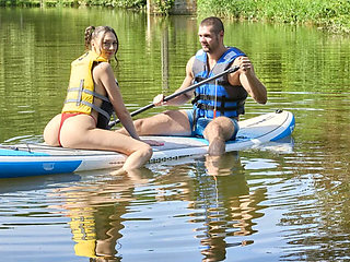 Stepbro Fucks Stepsister's Tight Pussy Outdoor By The Lake