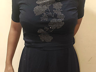 Telugu Anu Aunty in Black One Piece