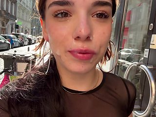 Prague's Public Cumwalk Passion Sparks Wild Sensual Blowjob Heat