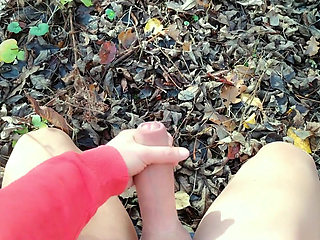 Outdoor Cumshot on Dry Leaves ( Autumn Outdoor )