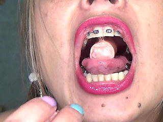 In the Bathroom Playing and Swallowing Huge Sausages