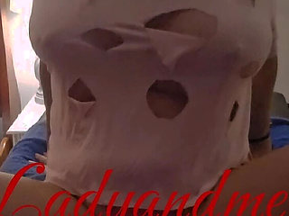 Big Breasted Lady Rides and Squirts with Big Black Dildo - Amateur MILF Fingering Orgasm