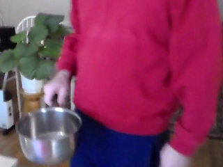 John Is Pissing Into a Kitchenpot