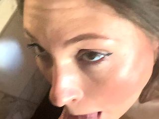 Latina girl has a big cock blowjob pov style