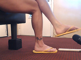 Yellow flip flops ASMR