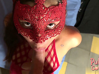 Unvirginizing an 18 Year Old Masked Girl: Crazy Massive Ejaculation!