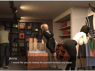 Project hotwife - gameplay -  husband fucks wife in doggy style and cum in tits and her body