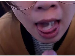 The Glasses Girls Do A Handjob And Blowjob Using Both Hands And Gokkun Plenty Of Sperm!