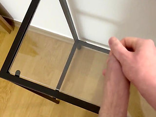 Fresh Cum on a Glass Table