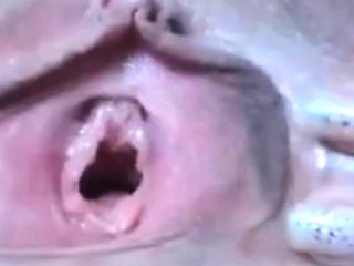 Rubbing my huge clit, my pussy gaping wide