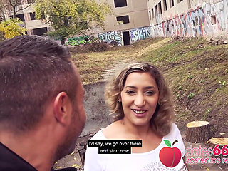 Public POV! Beautiful big brown eyes Milf Danka Diamond fucked outdoors!