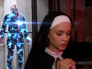 Young Nun Halloween Fuck with Incubus - Rough Anal, Big Tits, Hardcore Sex