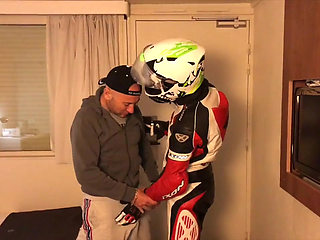 Humiliation at the hotel with fetish outfits biker