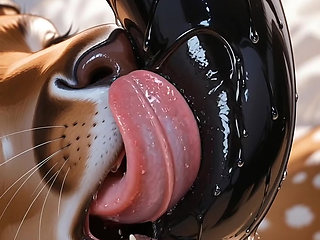 Furry Deer Doe Masturbates In Shower Fantasizing About Black Panther