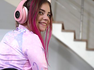 Naughty small teenager Bella Grey assfucked with DAP, DPP, DVP