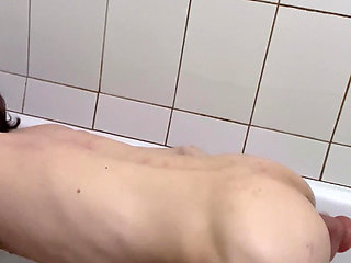 Femboy is playing in the shower