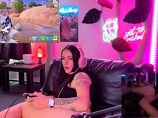Very hot busty brunette solo masturbation on webcam