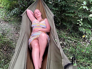 Horny Blonde Rubs Her Wet Pussy in Busy Campground
