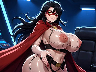 "Busty Superheroine Suspended Bondage - Creamy Wet Self-Rubbing Orgasm Hentai"