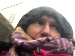 Flashing My Tit with Rock Hard Nip in Fucking Filthy Weather