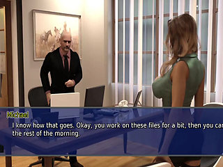 The office wife #21 - Stacy gave Marcus a hand job and sucked off the cum