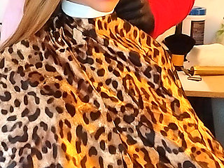 Emma the barberette vinyl shampoo cape show