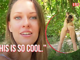 Ersties - Sexy Blue A Has a Leg Shaking Orgasm in a Secret Spot on the Beach