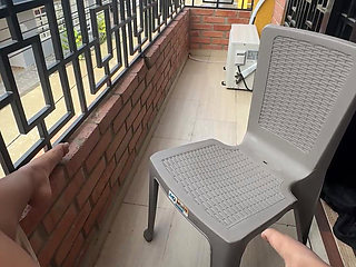 Fucking My Wet Pussy on My Neighbors' Balcony