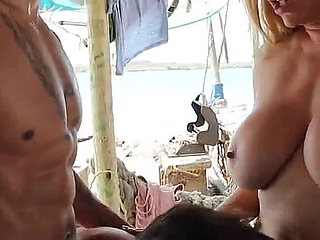 3 Hot Chicks Banged on the Beach!