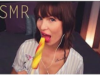 Asmr Amy Ice Licking Sucking Eating Mouth Sounds Whispering