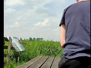 Twink in Red Chucks Nude on Public