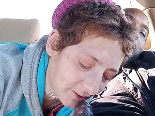 Dirty street whore is drinking my cum for breakfast. MILF