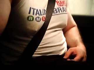 Underground Parking Nipple Play & Cum Eating Load