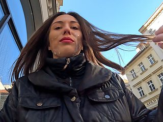 Cum Walk and Wetting on the Streets of Prague