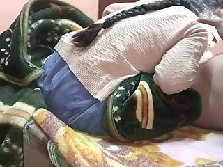 My cute stepsister share her bedroom and give me blowjob before hard fucking and sucking