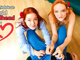 Redhead Teen Threesome FFM with Olivia Trunk & Nicole Murkovski - Blowjob, Doggystyle & Pussy Licking in HD