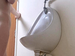 Girl Pisses Mens Bathroom Risky Pee