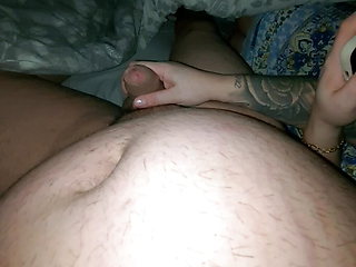 Step mom can't stop working on step son dick handjob every minute his monster