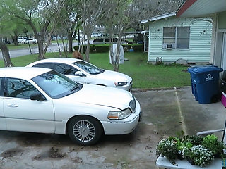 Naughty maid Brittney forgot her lipstick in car is made to go out