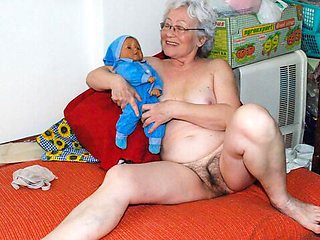 Granny with hairy pussy Agnes plays with her pink wet vagina