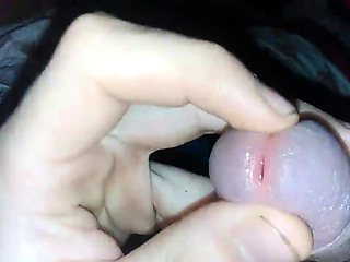 Stroking my cock and cumming hard