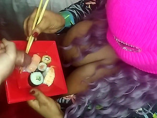 Horny Wife Sucked Our Two Cocks Milking One After the Other and Asked for Our Cum on Her Food.