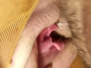 Close up Gushing Watersports - Shaved Cunt Soaked by Hardwood’s Cock