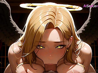 Divine beauty with tattered wings gets fucked hard and soaked in cum by mortal lover (AI Porn)